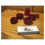 Vintage red glass candle holders
