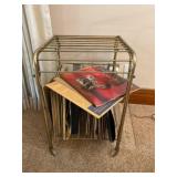 Records with Metal Rolling Stand