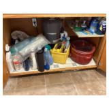 Cleaners, crockpot, kitchen items