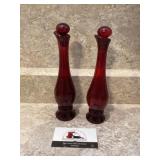 Small red decanters