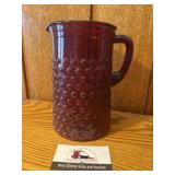 Red glass hobnail pitcher