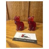 Red glass cats