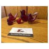 Red glass birds