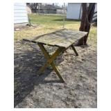 Wood picnic table
