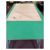 Plywood crafting table/ on saw horse