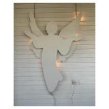 Light Up Wooden Angel Decor