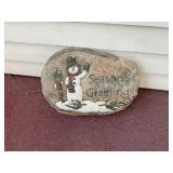 Seasons Greetings Welcoming Ceramic Rock
