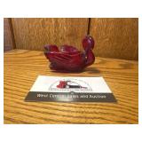 Red glass swan