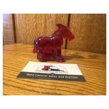 Red glass donkey