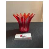 Studio Nova Red and Orange Glass Vase