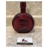 Red glass Harry Truman decanter- Give em hell