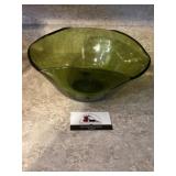 Green glass bowl