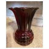 Red glassware vase 9 in