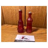 Vintage mini red bottles