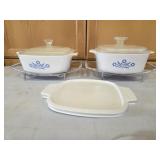 Corningware Dishes with Metal Buffet Server