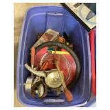 Tote of auto parts and accessories