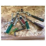 Combination wrenches, screwdrivers misc tools