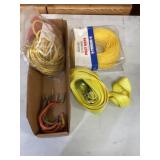 Rope, hooks, tow strap