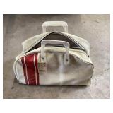 Vintage canvas bag of dolls