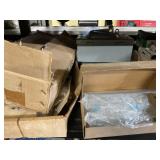 Shelf contents, misc electrical, sawhorse brackets