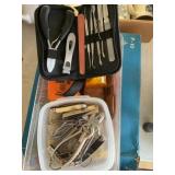 Trimmers, pocket knife, misc