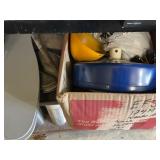 Ceiling fan, misc shelf contents