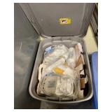 Tote of vintage phones