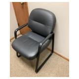 Black leather, like receptionist. Chair.