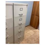 Art metal five drawer filing cabinet with key