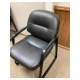 Reception area chair, leather like