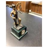 Marble and bronze  lady Justice approximately 11