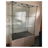 Swarovski silver crystal glass case 6 feet tall