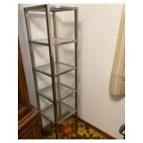 Metal  cabinet with glass shelves