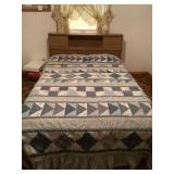 Full size mattress with bedding and vintage