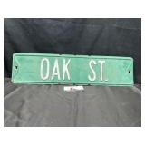 Metal Oak St. sign