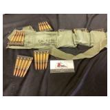 Military ammo belt with 303 rifle clips