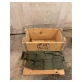 Wood ammo box with .30 cal ball ammo clips