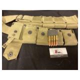 US military cartridge belt with rifle cartridges