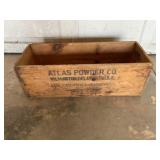 Atlas Powder co wood ammo box 25 in x 9 in