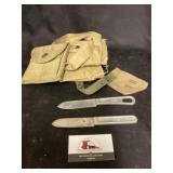 US military ammo pouch and knives