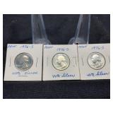 Three 1976 S Silver Quarters