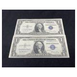 Two 1935 E Silver Certificate