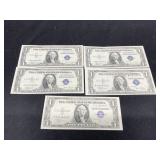 Four 1935 C Silver Certificates