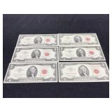 Six 1963 Red Seal $2