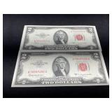 Two 1953 Red Seal $2