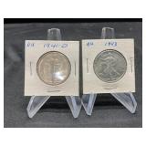 1941-D  & 1943 Walking Liberty Half