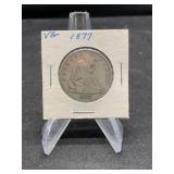 1877 Seated Liberty Half