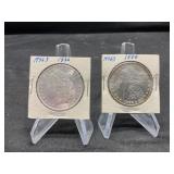 Two 1886 Morgan Dollar