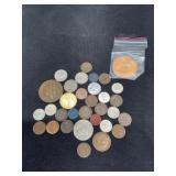 Bag of Misc Coins & Medals