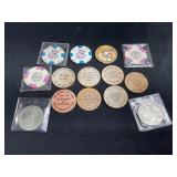 Wooden nickels and tokens